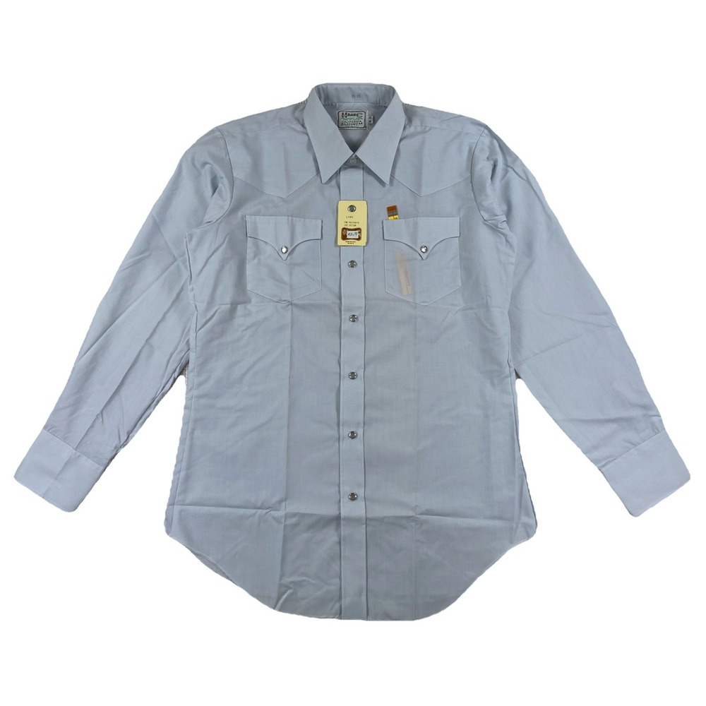 Vintage H Bar C Ranchwear Western Pearl Snap Shirt Men's 16 35 Light Blue NWT